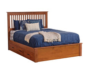 Millcraft Williamsport Slat Bed With Drawer Units - Amish Handcrafted Solid Wood