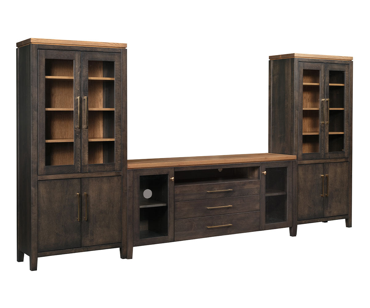 River Falls Bookcase with Glass Doors