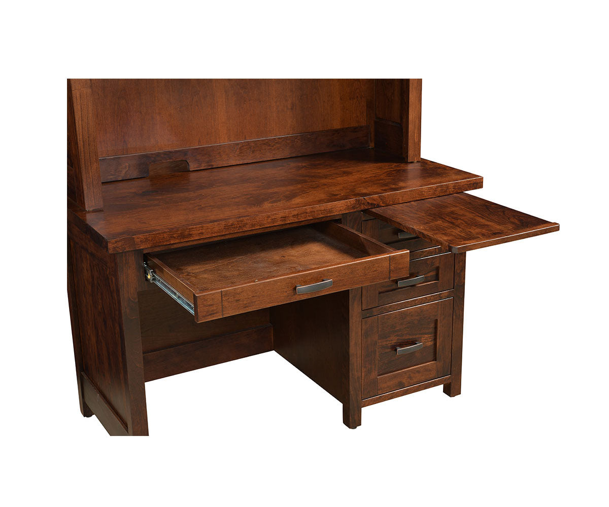 Sante Fe Single Pedestal Desk With Hutch