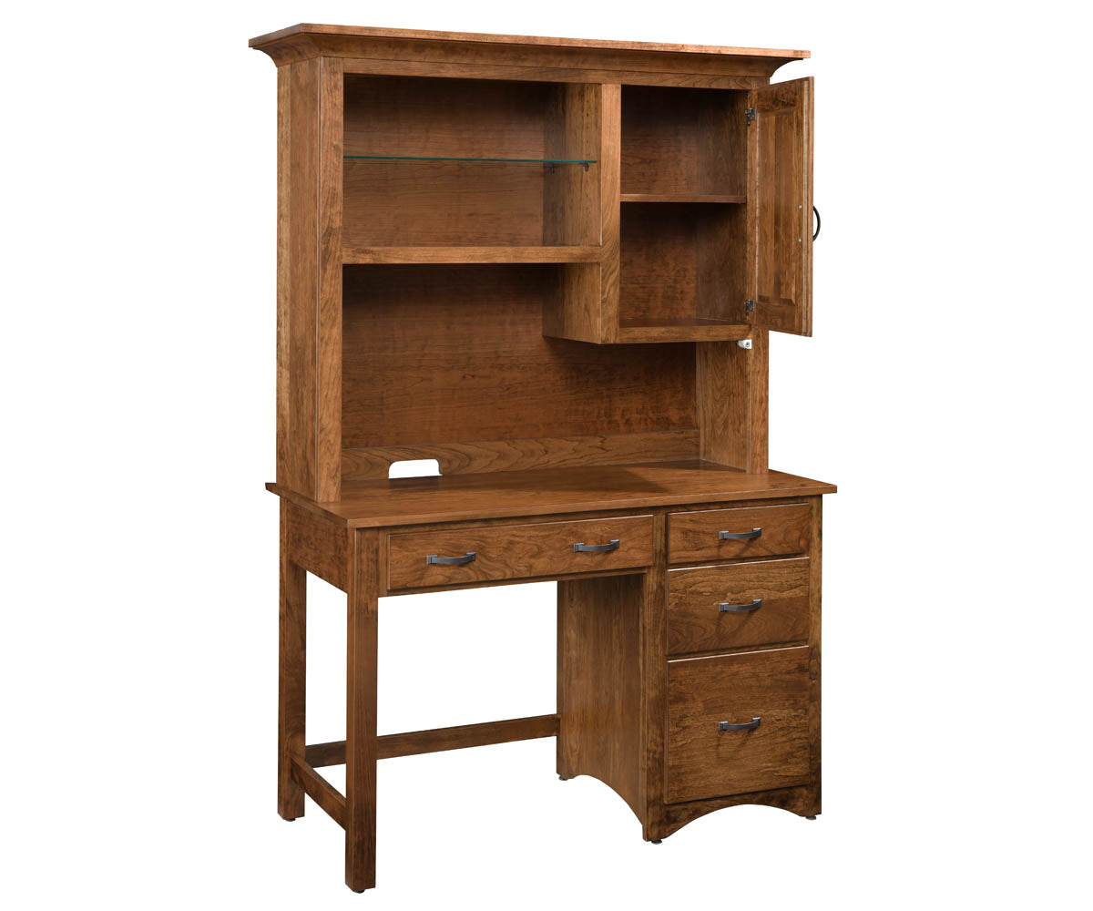 Shaker Single Pedestal Desk with Hutch