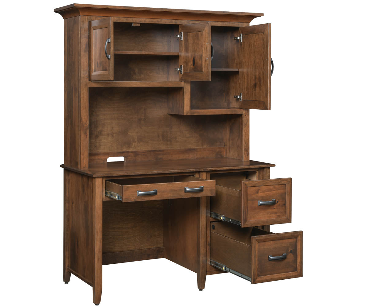 Ventura Single Pedestal Desk With Hutch