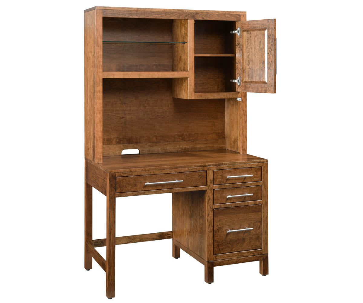 Vienna Single Pedestal Desk With Hutch