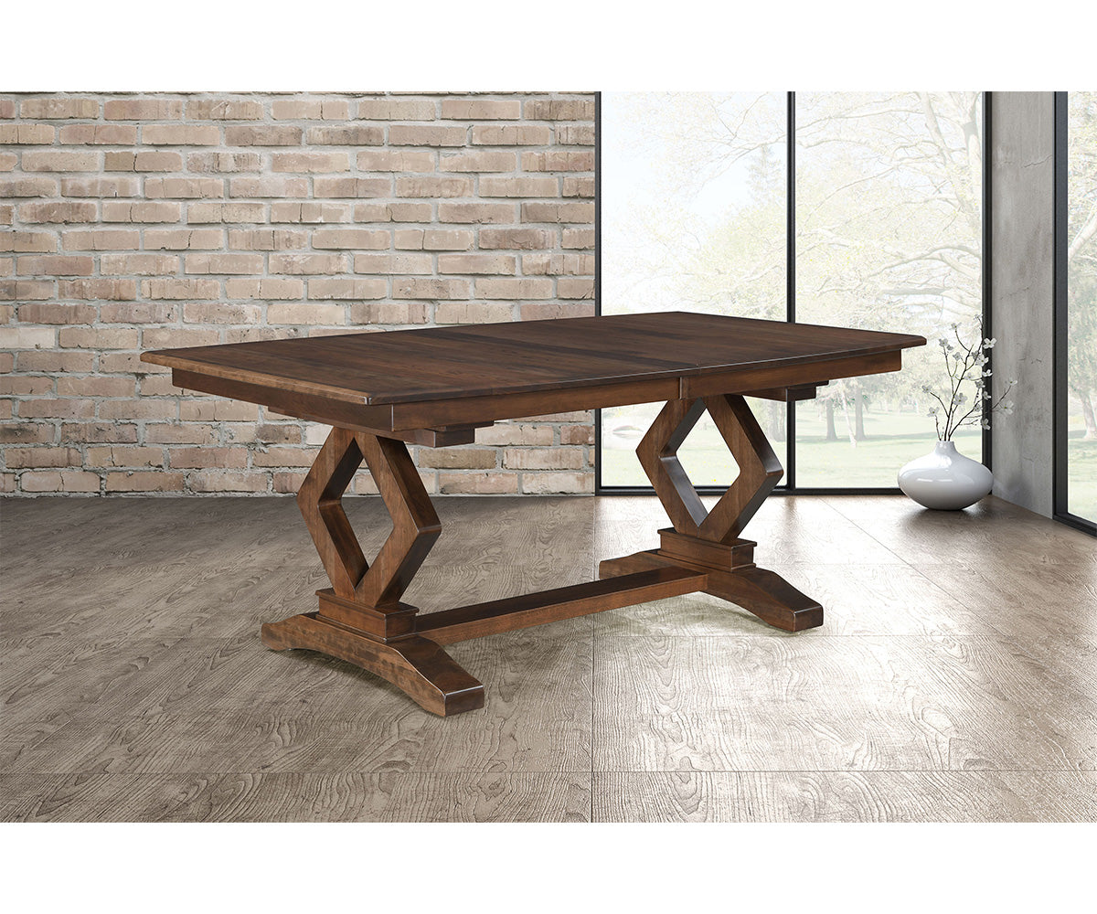 Hermie's Diamond Double Pedestal Table - View 2