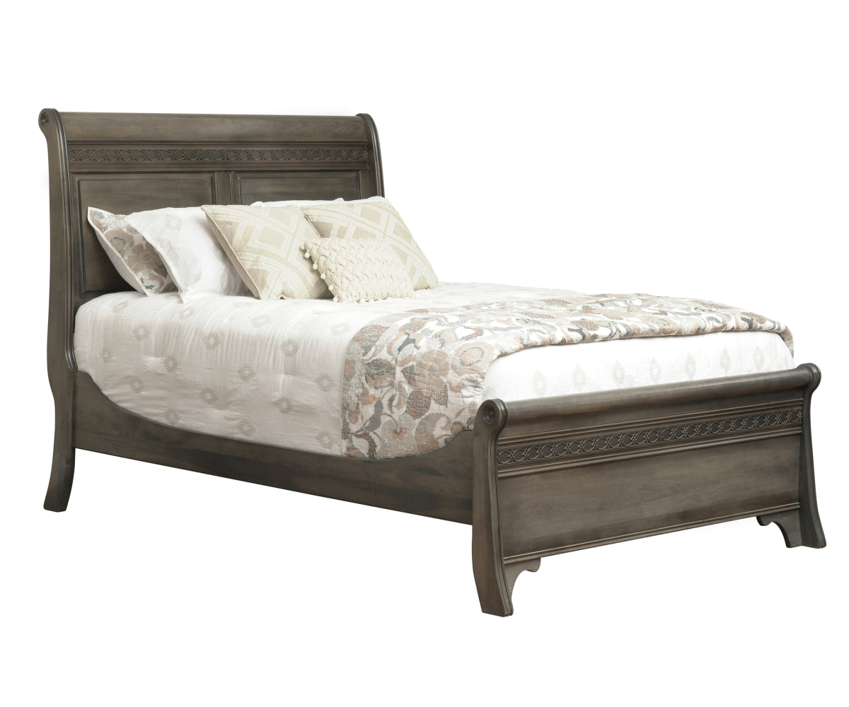Millcraft Eminence Sleigh Bed (Low Footboard) - Amish Handcrafted Solid Wood