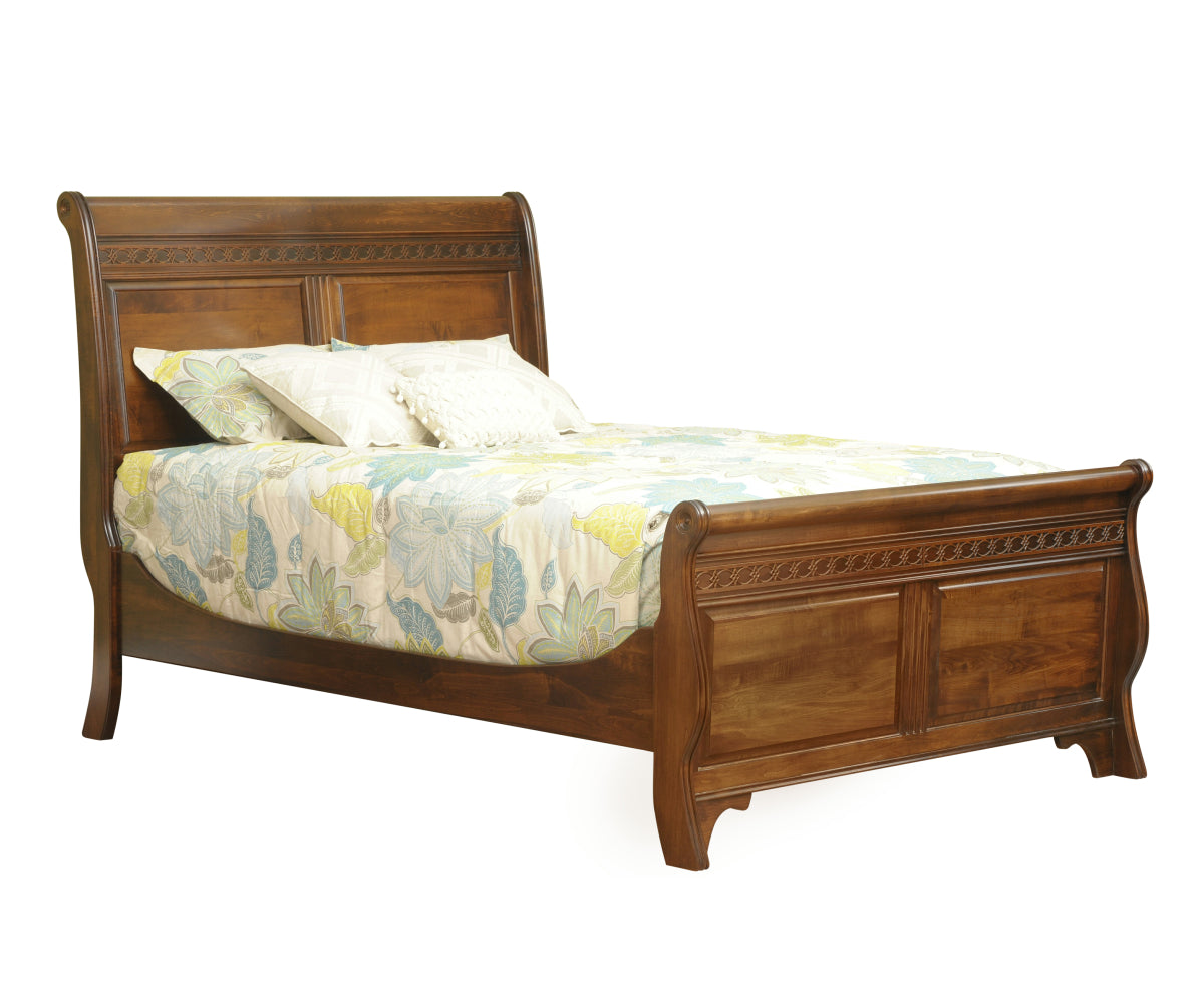 Millcraft Eminence Sleigh Bed - Amish Handcrafted Solid Wood