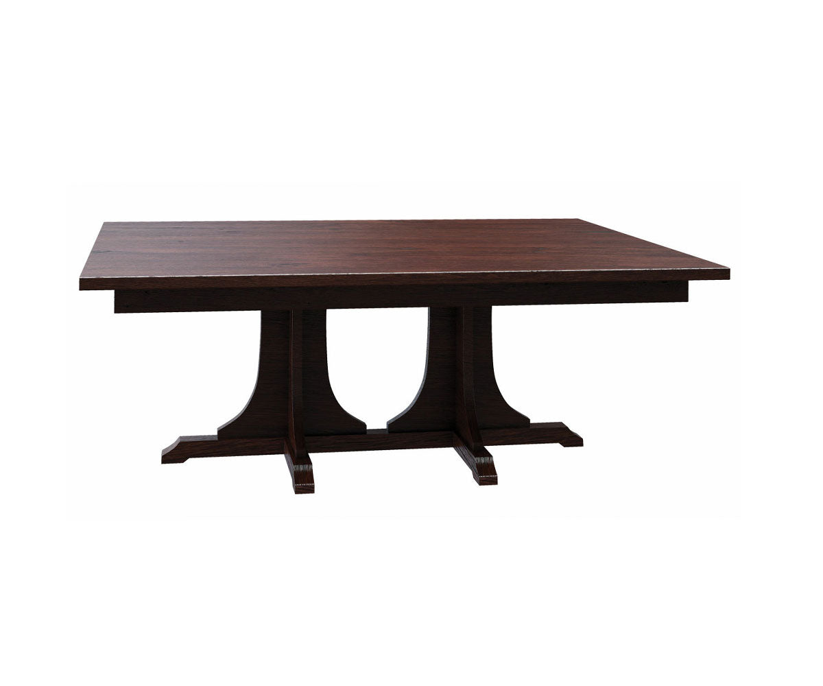 Hermie's 652 Mission Double Pedestal Table - Amish Handcrafted Solid Wood