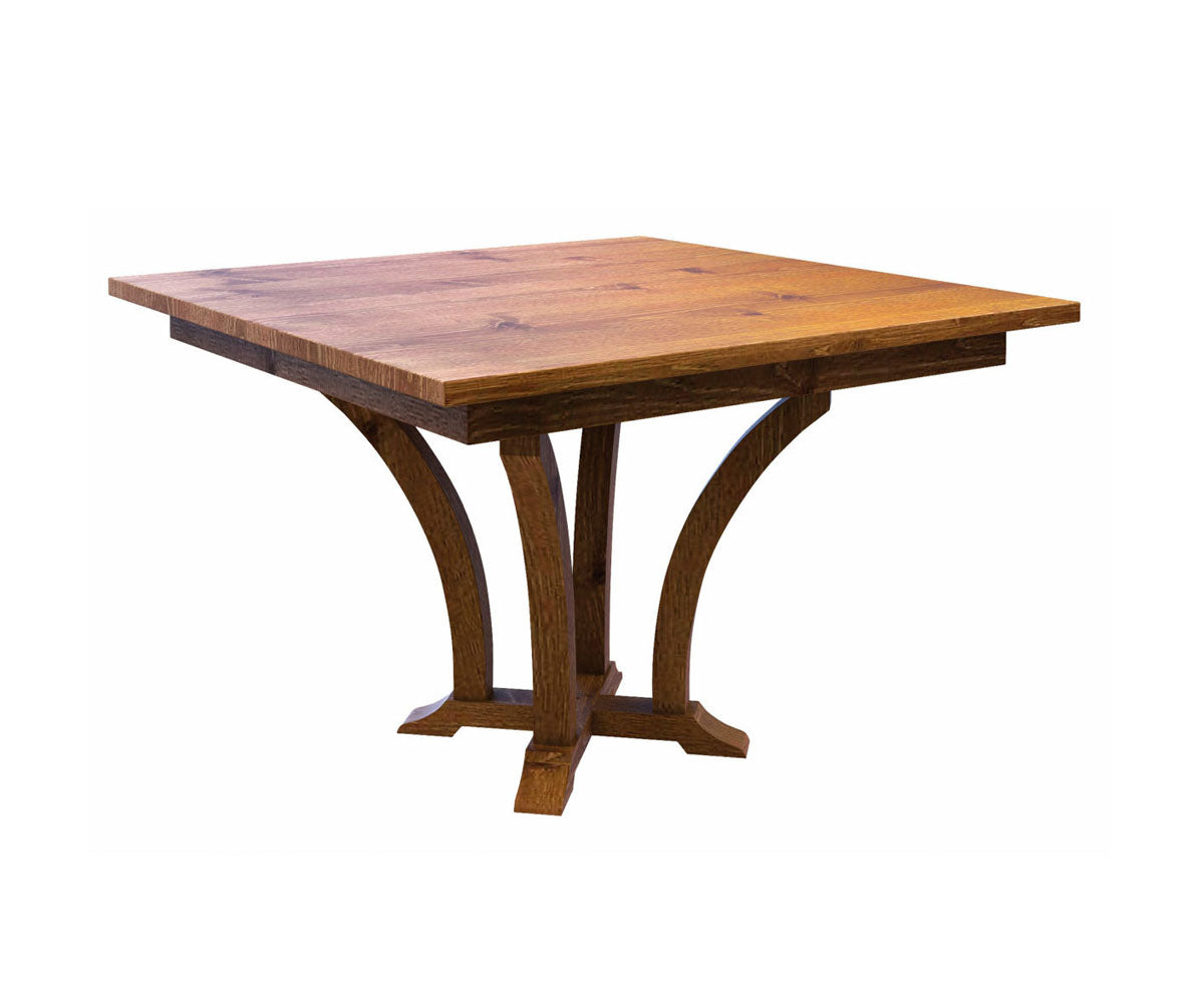 Hermie's Acorn Single Pedestal Table - Amish Handcrafted Solid Wood
