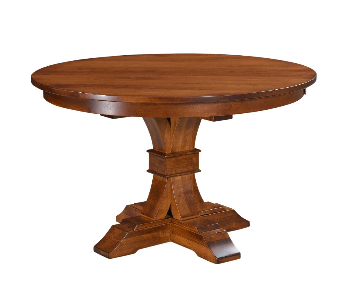 Hermie's Bowerstown Single Pedestal Table - Amish Handcrafted Solid Wood