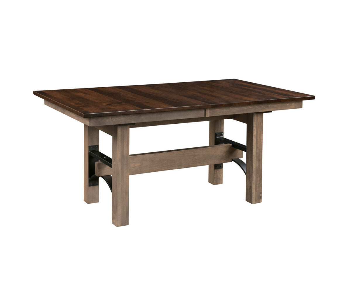 Hermie's Frontier Double Pedestal Table - Amish Handcrafted Solid Wood