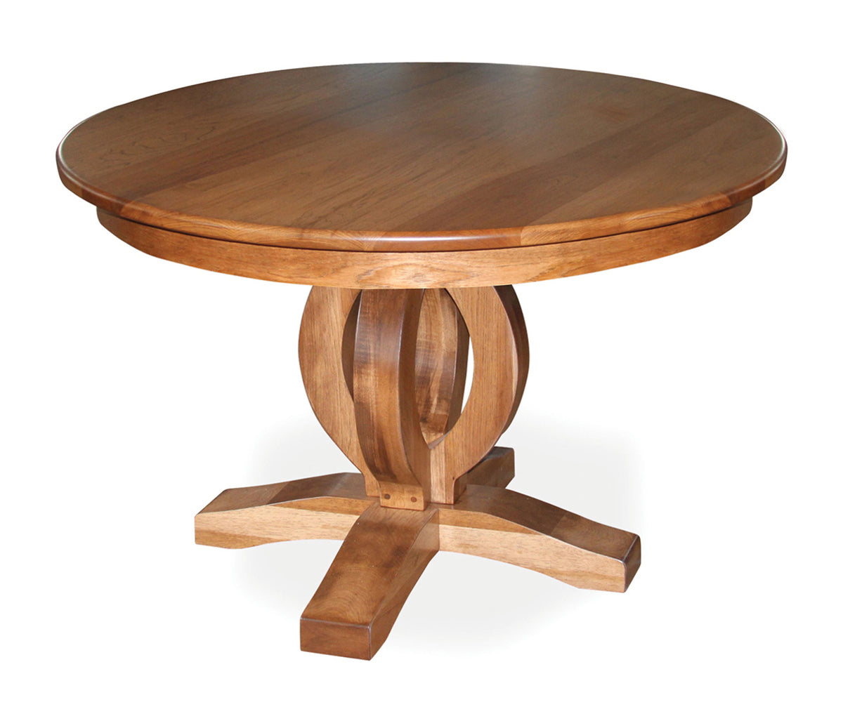 Hermie's Master Single Pedestal Table - Amish Handcrafted Solid Wood