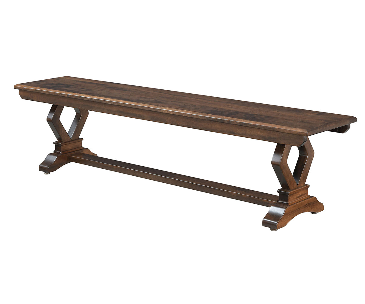 Hermie's Diamond Bench - Amish Handcrafted Solid Wood