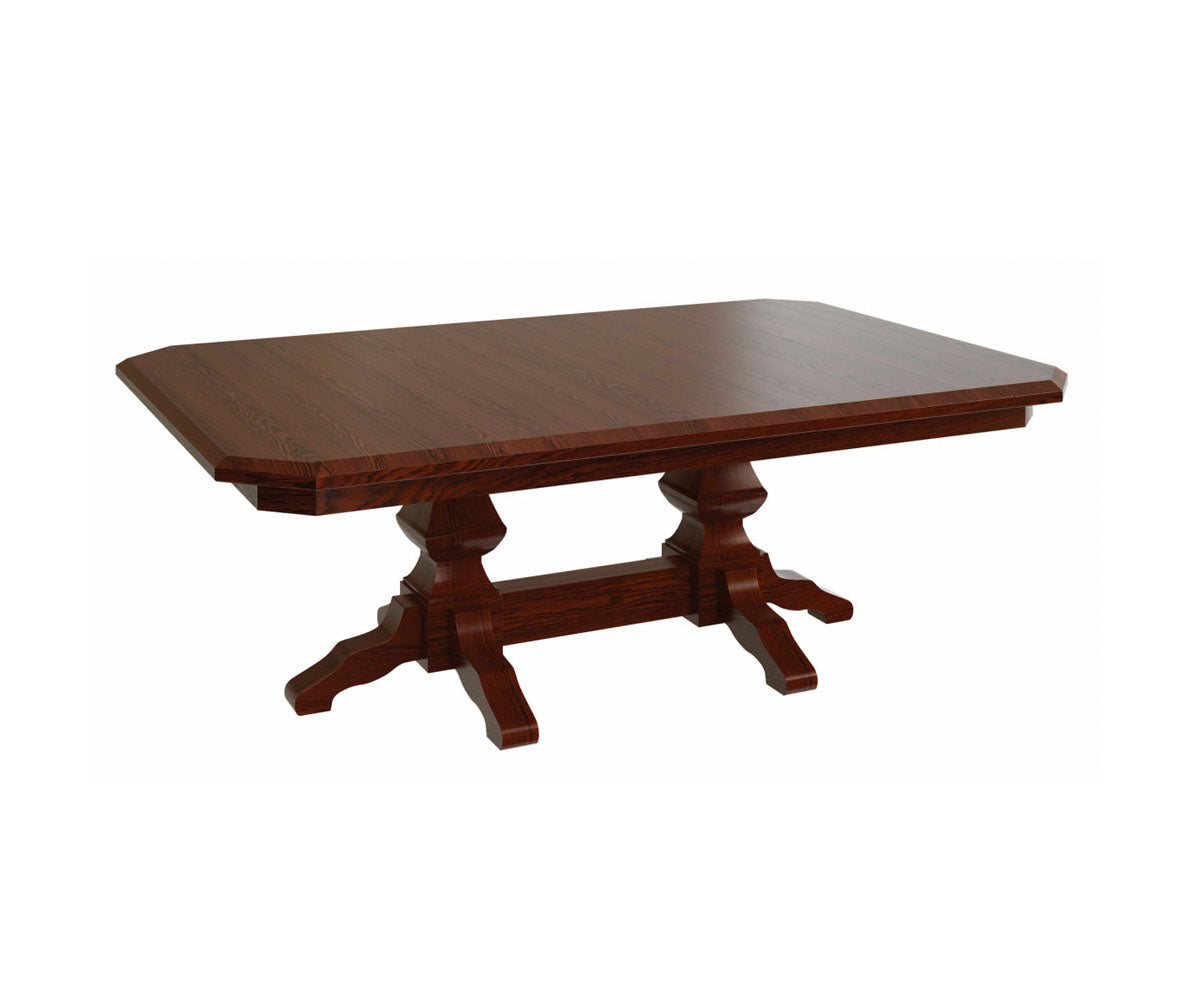 Hermie's Kingston Double Pedestal Table - Amish Handcrafted Solid Wood