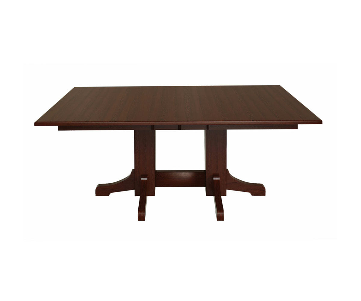 Hermie's Mission Double Pedestal Table - Amish Handcrafted Solid Wood
