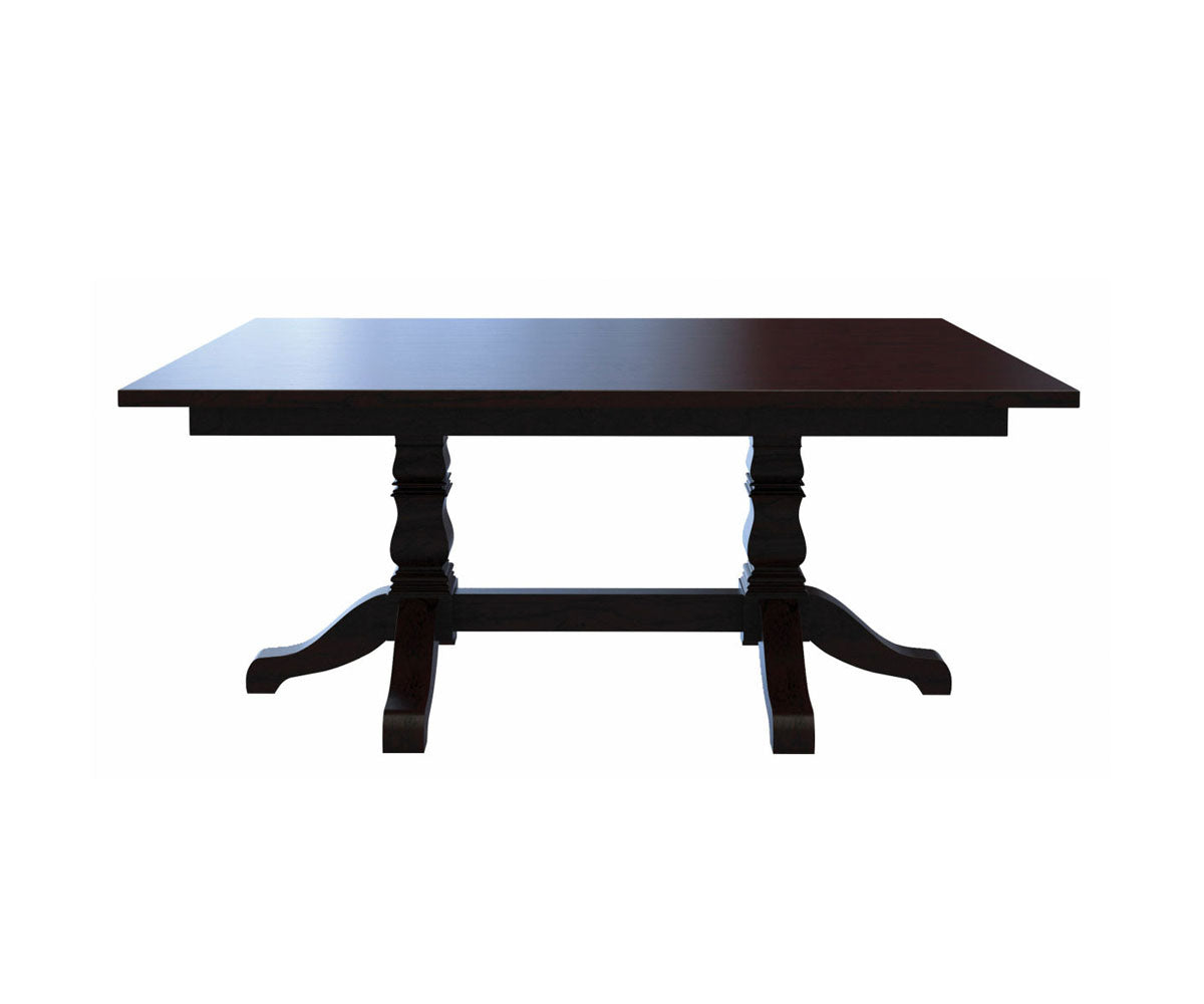 Hermie's Square Tulip Double Pedestal Table - Amish Handcrafted Solid Wood