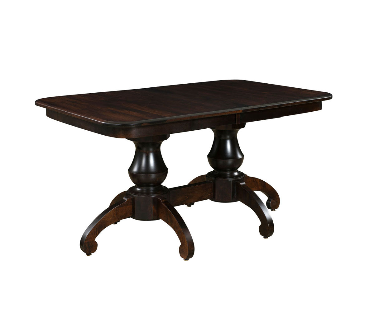 Hermie's Woodstock Double Pedestal Table - Amish Handcrafted Solid Wood