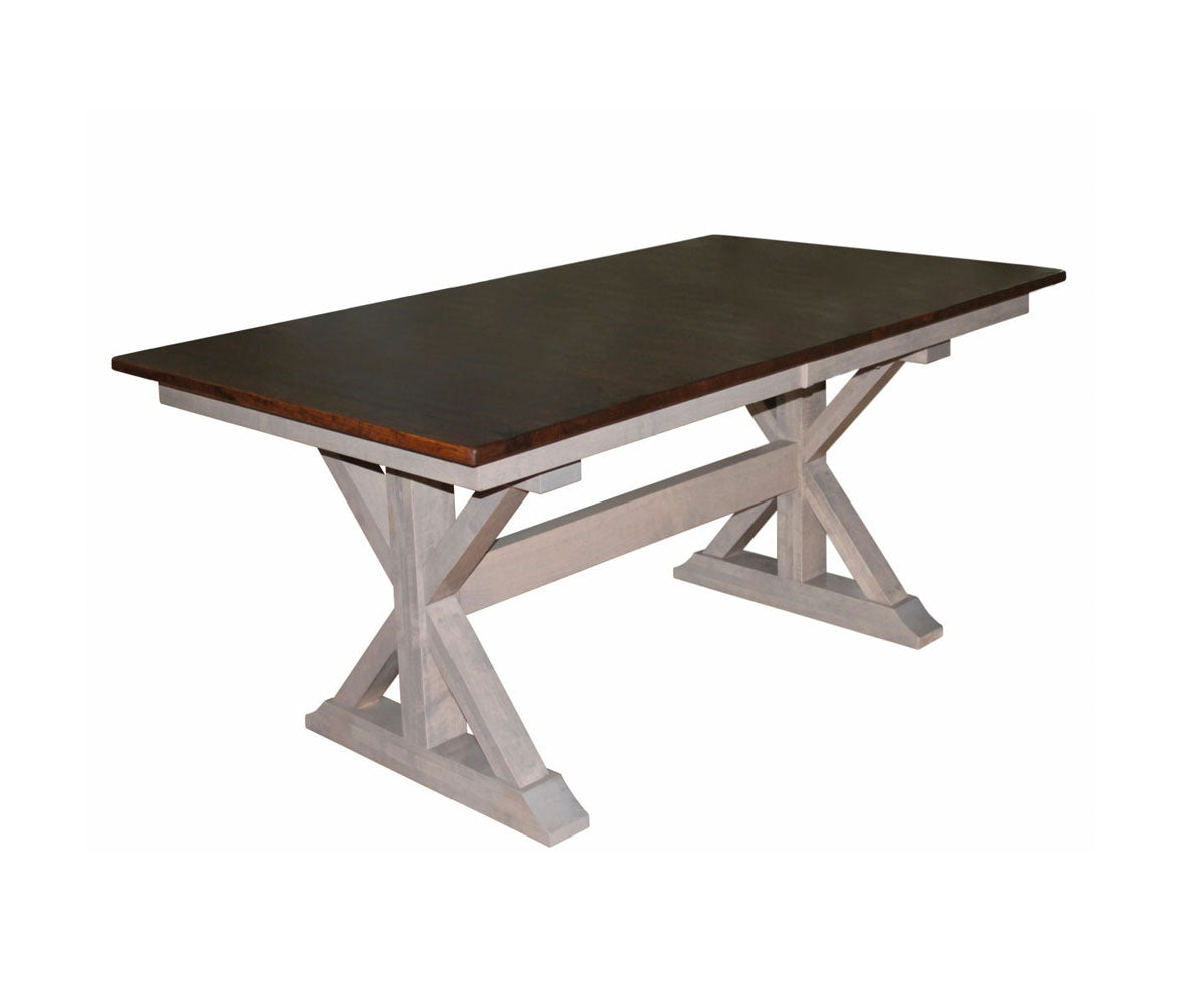 Hermie's X-Base Double Pedestal - Amish Handcrafted Solid Wood