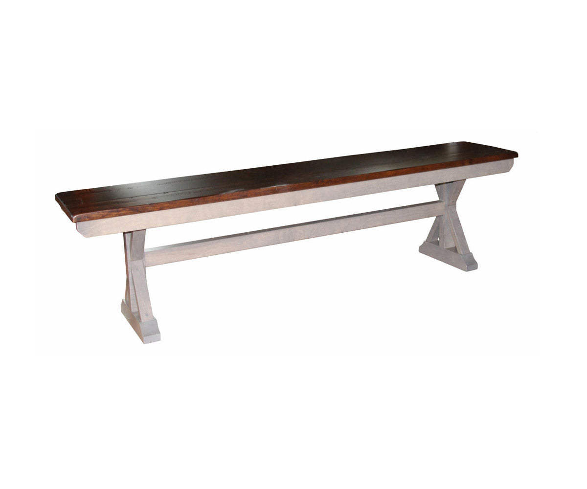 Hermie's X-Base Bench - Amish Handcrafted Solid Wood