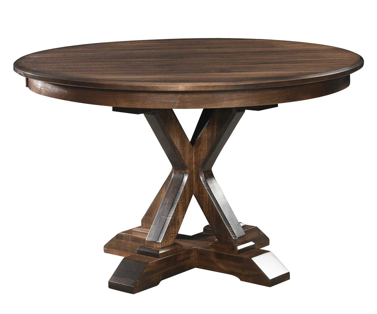 Hermie's York Single Pedestal Table - Amish Handcrafted Solid Wood