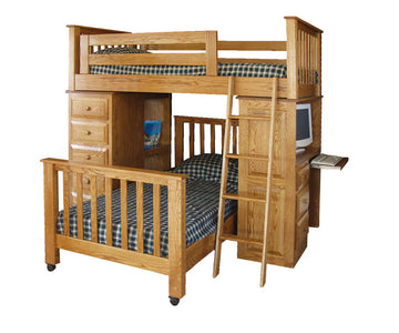 Loft Bed – Twin Loft with Desk & Rollaway Twin