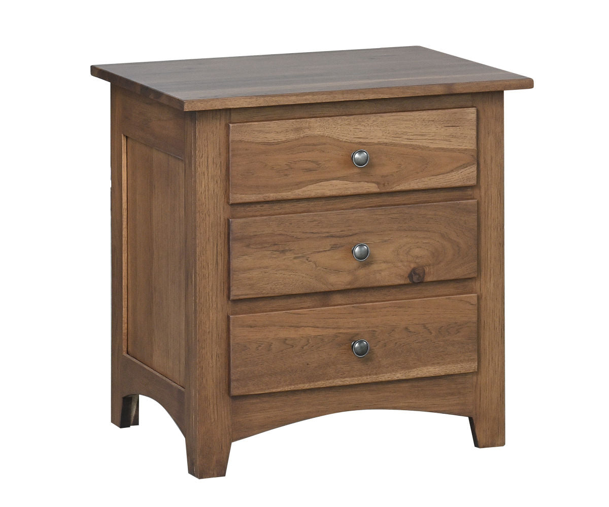 Millcraft Elizabeth Lockwood 26'' 3 Drawer Nightstand - Amish Handcrafted Solid Wood