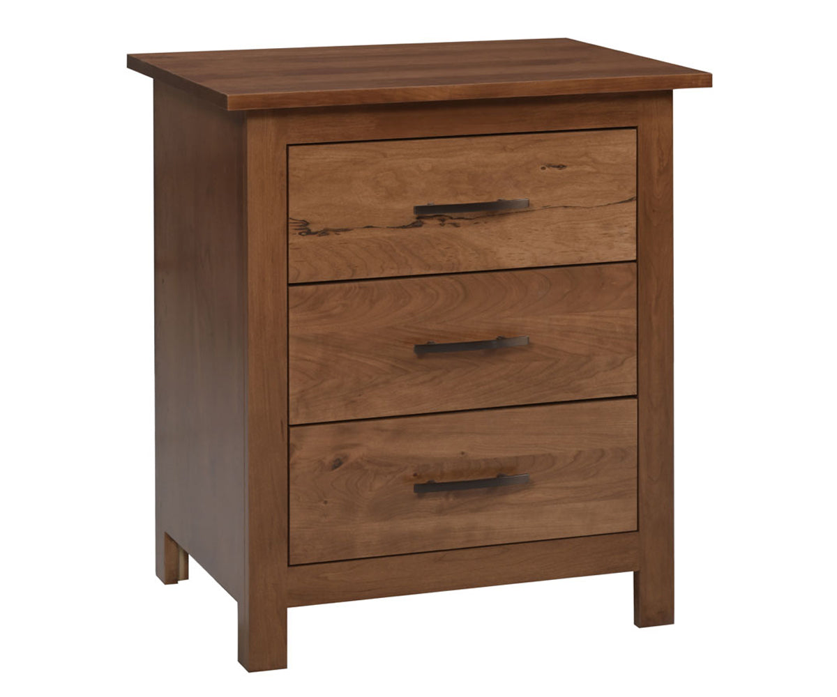 Millcraft Williamsport 3 Drw Nightstand - Amish Handcrafted Solid Wood