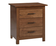 Millcraft Williamsport 3 Drw Nightstand - Amish Handcrafted Solid Wood