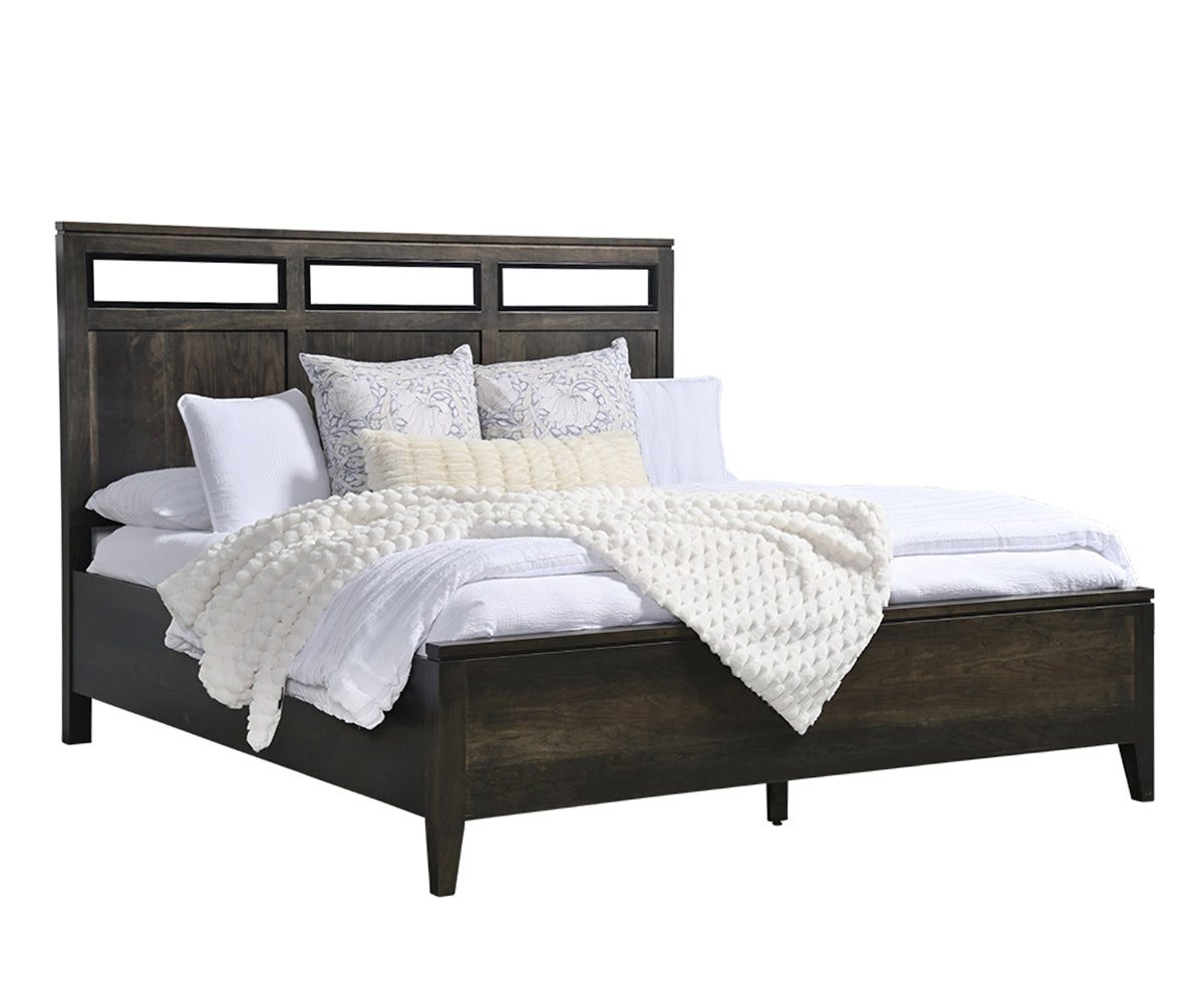 Millcraft Oslo Panel Bed (Black Inserts) - Amish Handcrafted Solid Wood