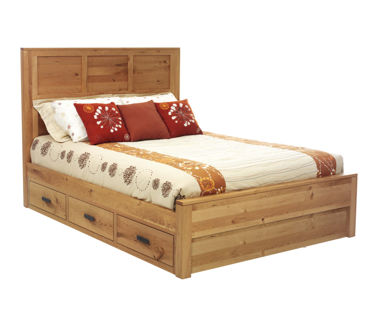 Millcraft Lynnwood Platform Bed With Drawer Units - Amish Handcrafted Solid Wood