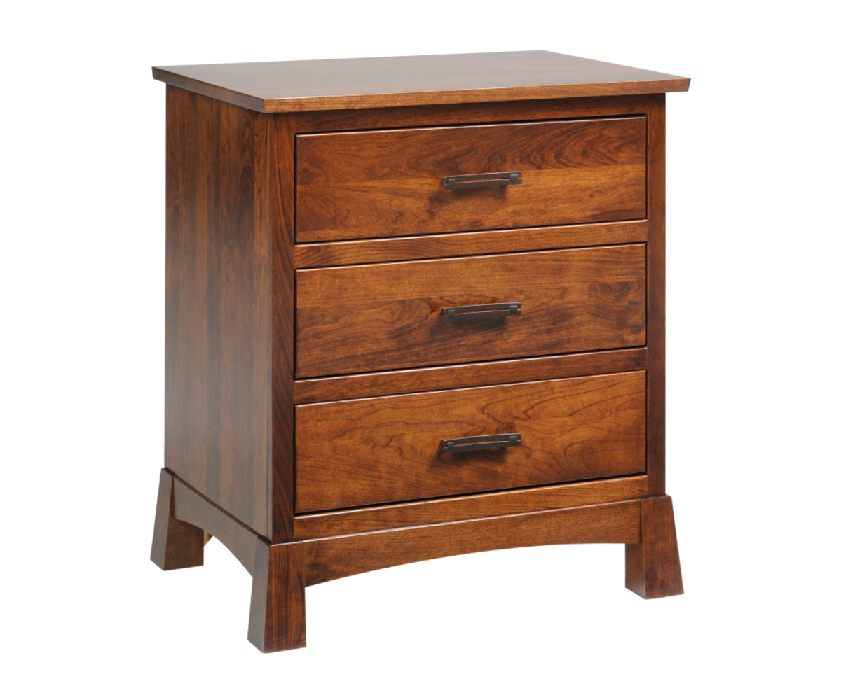 Millcraft Catalina 3 Drawer Nightstand - Amish Handcrafted Solid Wood