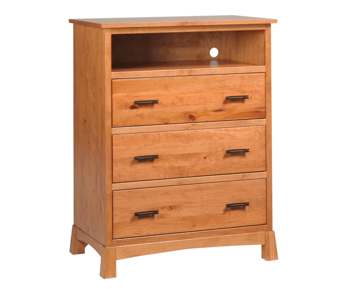 Millcraft Catalina Chest With VCR Shelf - Amish Handcrafted Solid Wood