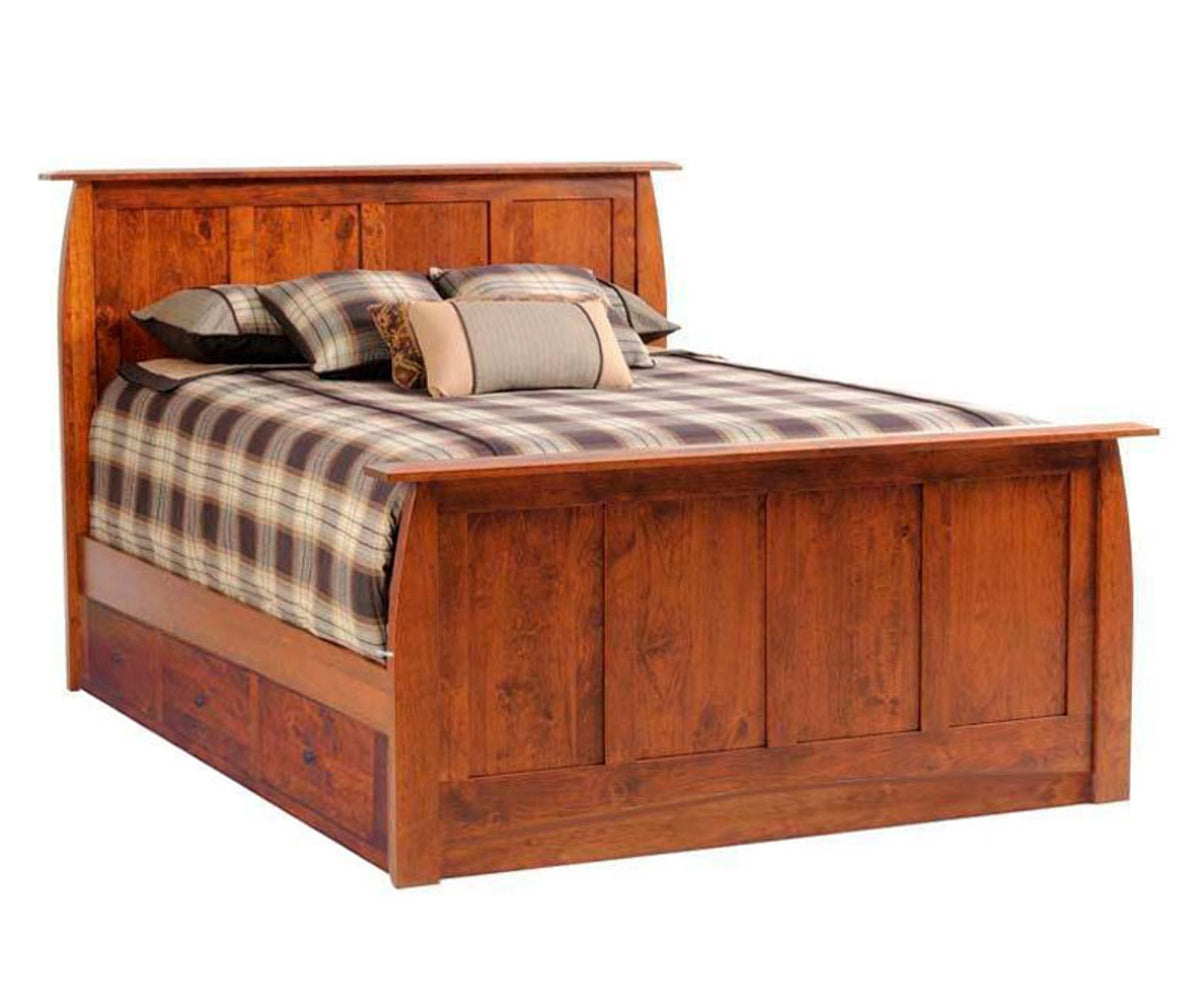 Millcraft Bordeaux Panel Bed With Drawer Units to Floor - Amish Handcrafted Solid Wood