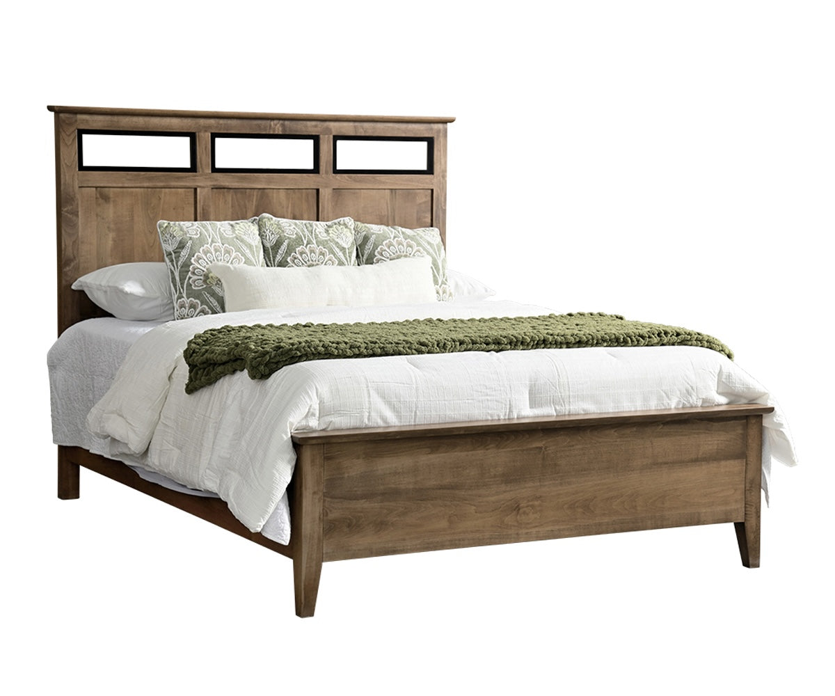 Millcraft Otto Panel Bed (Black Inserts) - Amish Handcrafted Solid Wood