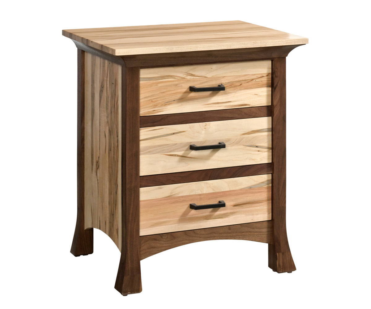 Millcraft Oasis 3 Drw Nightstand - Amish Handcrafted Solid Wood