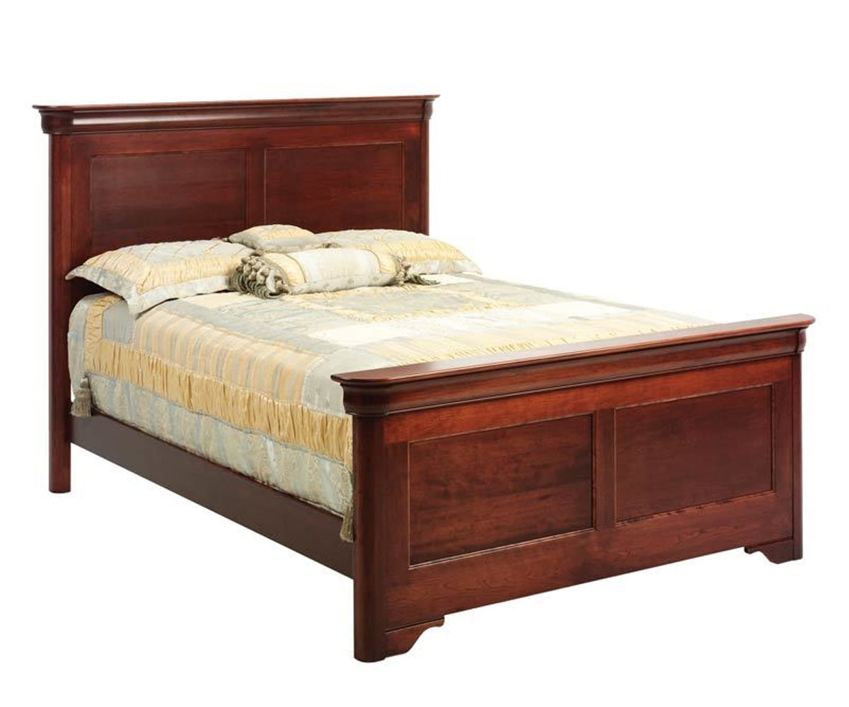 Millcraft Louis Phillipe Panel Bed - Amish Handcrafted Solid Wood