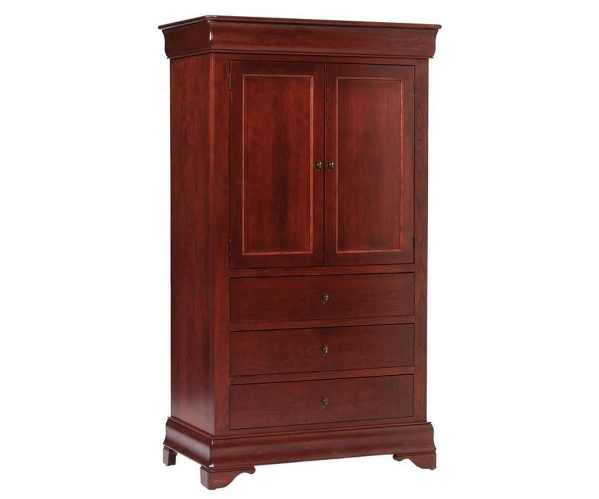 Millcraft Louis Phillipe Armoire - Amish Handcrafted Solid Wood