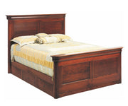 Millcraft Louis Phillipe Panel Bed With Drawer Units - Amish Handcrafted Solid Wood