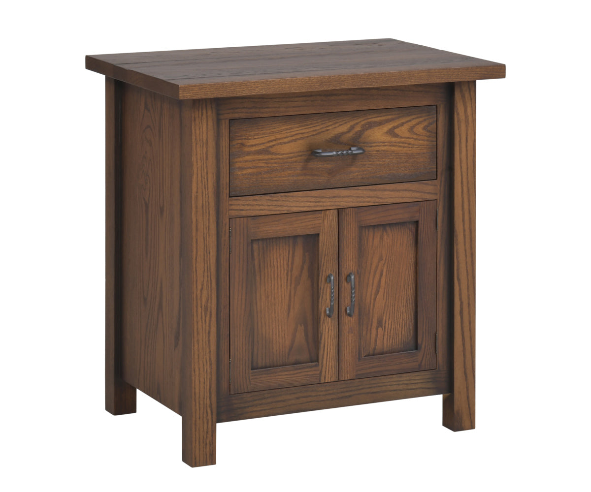 Millcraft Mountain Lodge 1 Drw / 2 Doors Nightstand - Amish Handcrafted Solid Wood