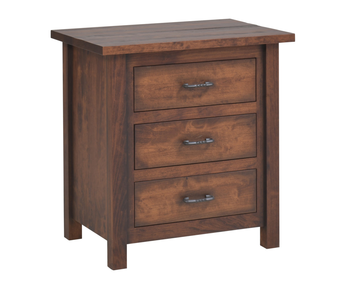 Millcraft Mountain Lodge 3 Drw Nightstand - Amish Handcrafted Solid Wood