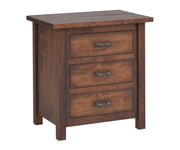Millcraft Mountain Lodge 3 Drw Nightstand - Amish Handcrafted Solid Wood