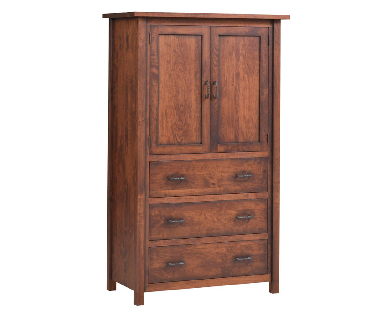 Millcraft Mountain Lodge Armoire - Amish Handcrafted Solid Wood