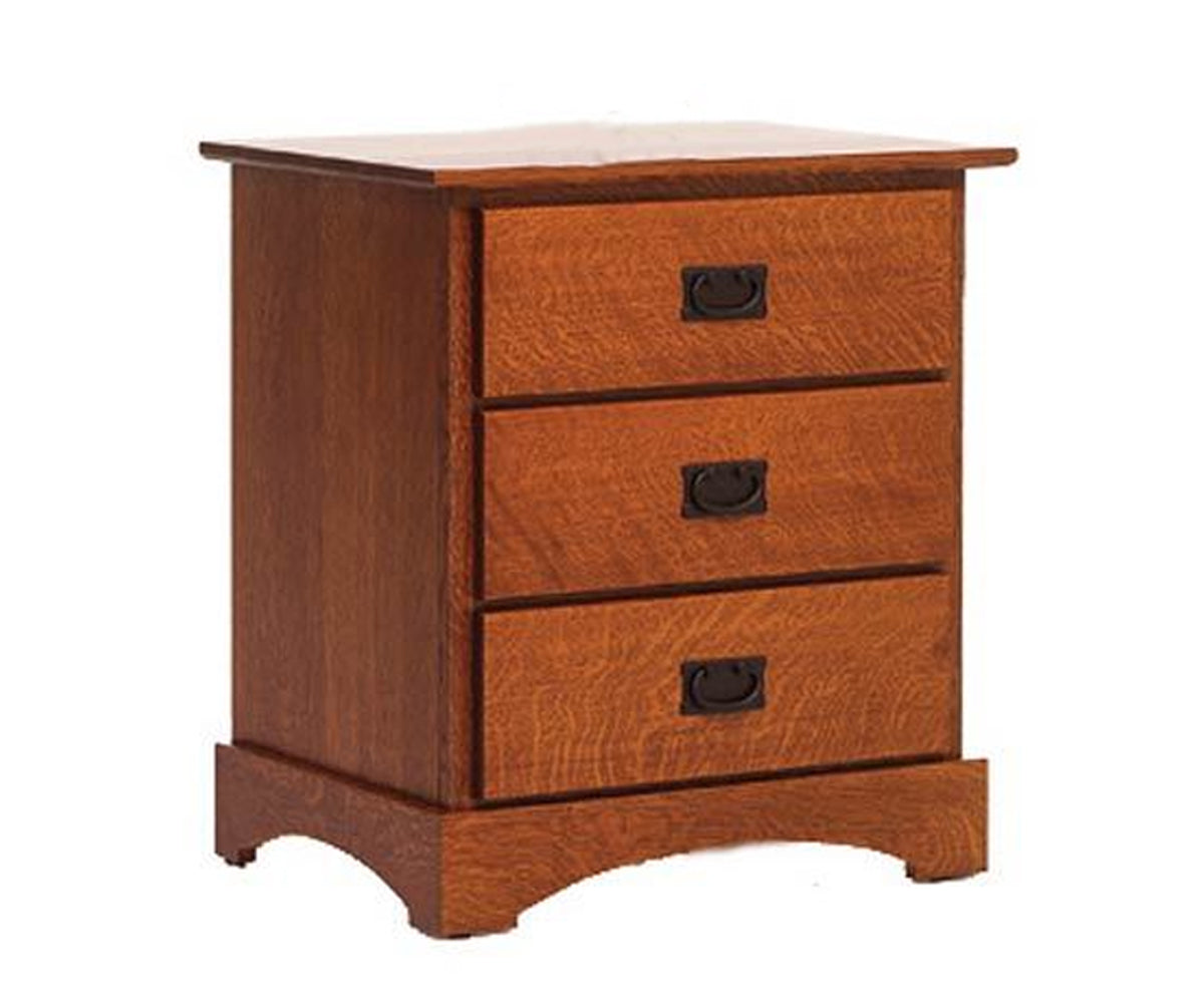 Millcraft Old English Mission 3 Drw Nightstand - Amish Handcrafted Solid Wood