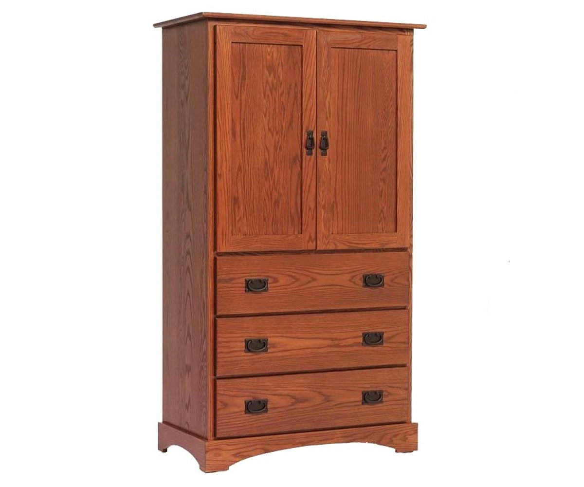 Millcraft Old English Mission Armoire - Amish Handcrafted Solid Wood