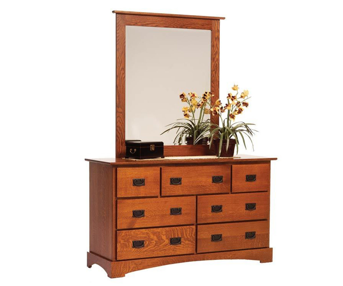 Millcraft Old English Mission 56'' Low Dresser - Amish Handcrafted Solid Wood