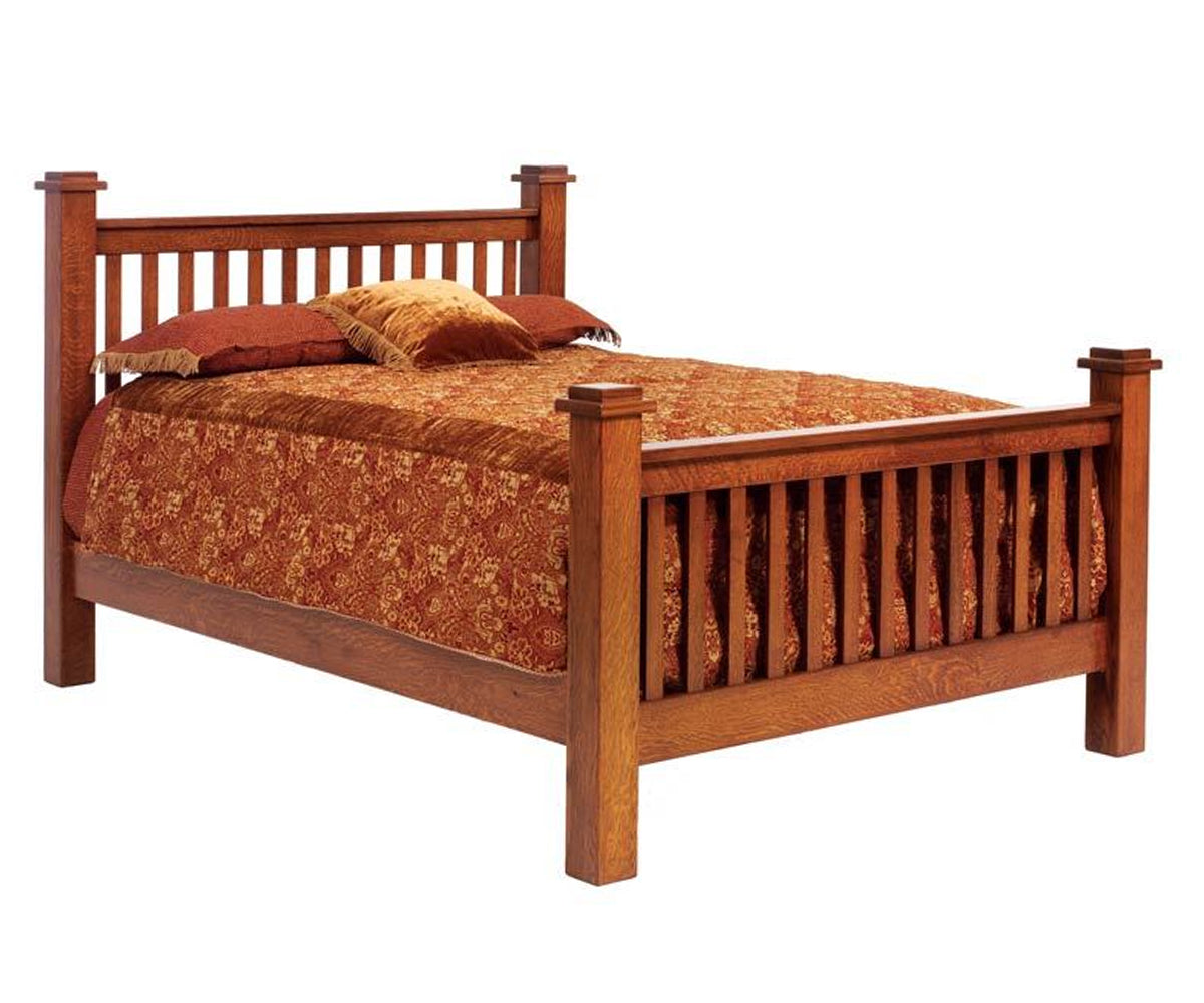 Millcraft Old English Mission Vintage Bed - Amish Handcrafted Solid Wood