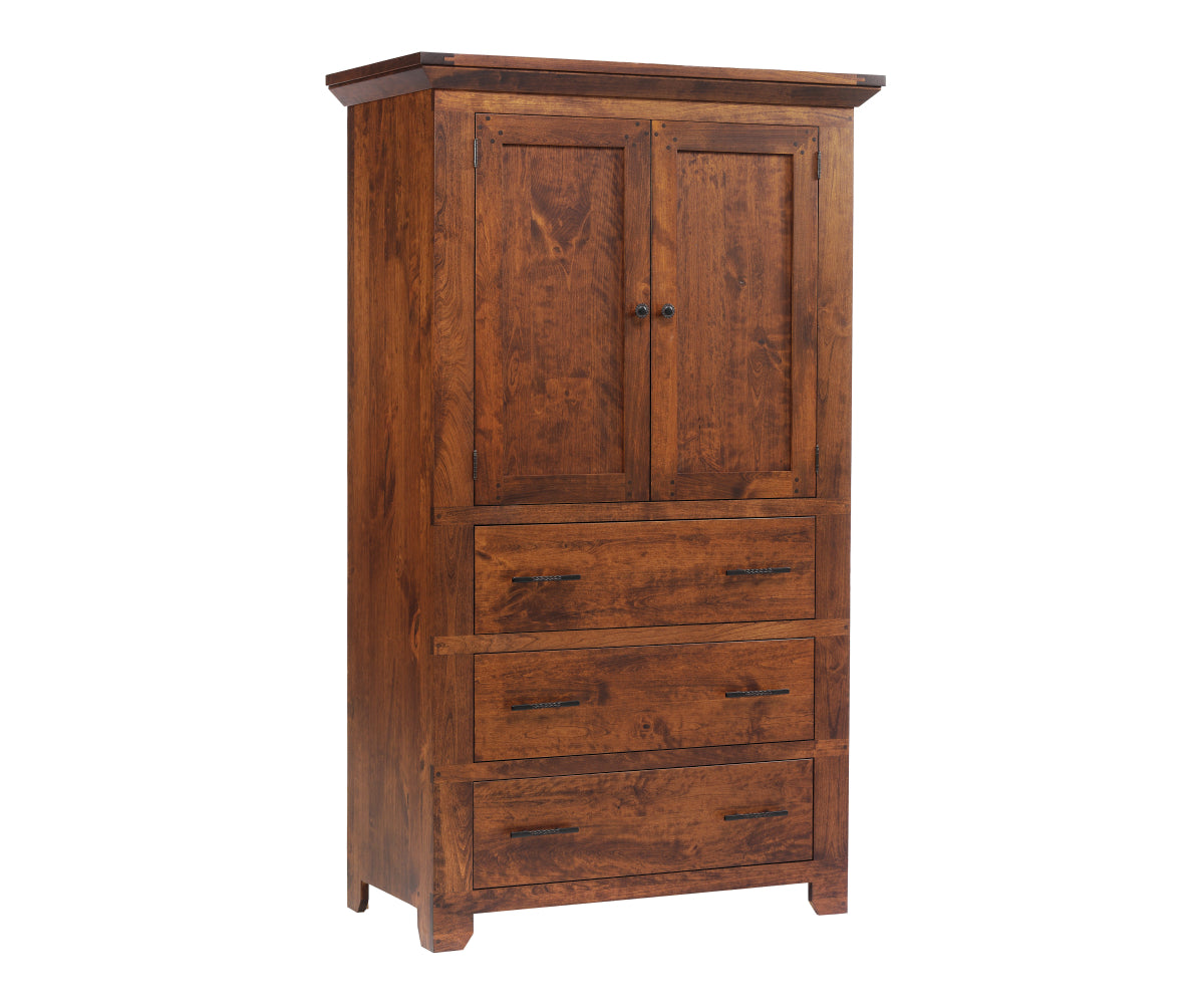 Millcraft Redmond Wellington Armoire - Amish Handcrafted Solid Wood