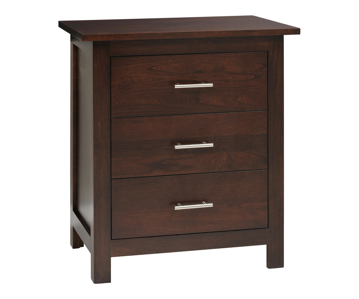 Millcraft Ashton 3 Drawer Nightstand - Amish Handcrafted Solid Wood