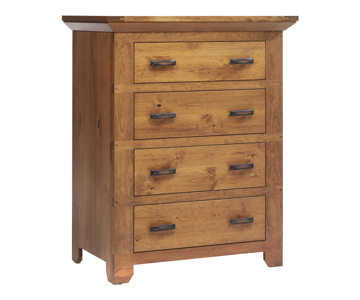 Millcraft Redmond Wellington 4 Drw Chest - Amish Handcrafted Solid Wood