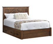 Millcraft Mountain Lodge Panel Bed With Drawer Units (16'' FB) - Amish Handcrafted Solid Wood