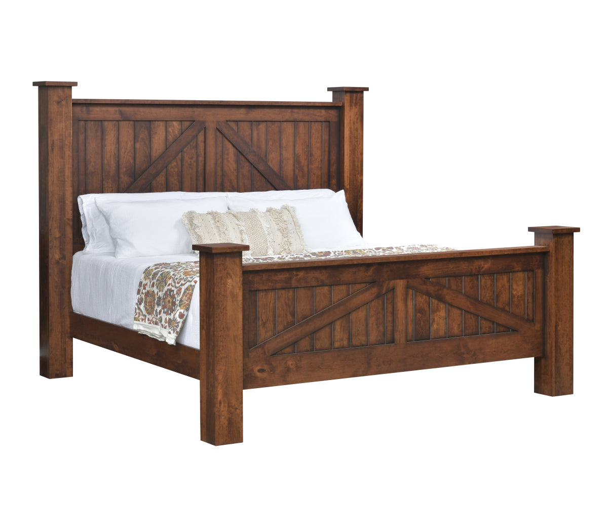 Millcraft Mountain Lodge Post Bed - Amish Handcrafted Solid Wood