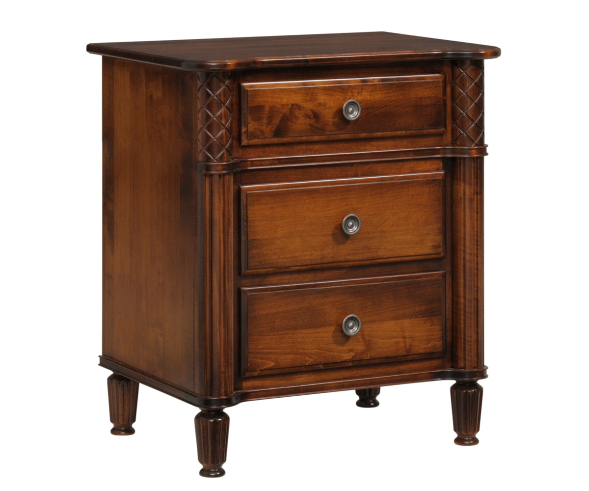 Millcraft Eminence 3 Drw Nightstand - Amish Handcrafted Solid Wood